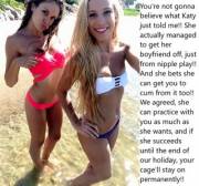 Chastity Fantasy: Caption 82. Katy's Challenge.