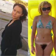 On/Off Hairy Tiny Tits Girl