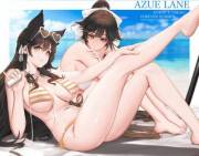 Atago &Amp;Amp;Amp; Takao At The Beach (Dishwasher1910) [Azur Lane]