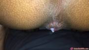 Pushing A Creampie Out Her Asshole