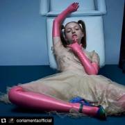 Dress With Latex Boots And Gloves | Found Here: Https://Www.instagram.com/Sexsadeboutique/