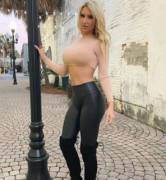 A Lovely Evening For A Stroll In Tight Shiny Pants