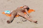 Tanning Her Beach Pussy
