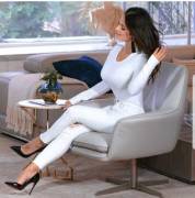 Black Heels And White Outfit