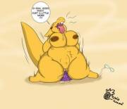 Alphys Sitting On A Beaded Dildo (Cloudmonkey)