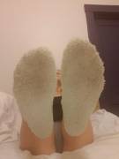 Dirty Worn Thin Fuzzy Mint Green Socks [F]