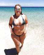 Tiny Bikini On A Plump Babe