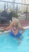 Blonde Milf And Her Massive Tits In The Pool