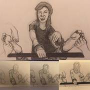 Some Tickle Art I Did (Including Sketch Progression)