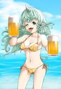 Aunn Has Brought Beer To The Beach[Bikini]