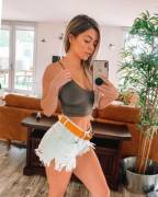 Crop Top And Shorts Selfie