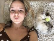 Katerina With Her New Kitty