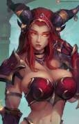 Alexstrasza About To Burst Out Of Her Top (Cutesexyrobutts)