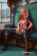 Jaina Enjoying Her Train Ride (Adultartmarmar)