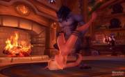 Worgen Fucking Female Blood Elf In Public. (Artist: @Coelamelon)