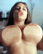 Underboobs, Nose And Lips Against Glass