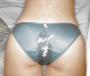 Nice Gooey Cumshot On Pantied Ass