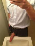 Slowwww Day At Work. Snuck Off To The Bathroom To Take A Cock-Shot.