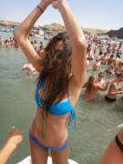 Cutie Unaware She Was Showing A Little More At The River.