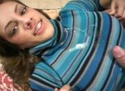 Titfucking With A Sweater. Points For Being Different, But I'd Be Afraid Of Rug Burn.