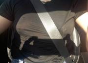 Riding Around Braless.