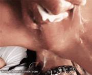 Angel Long Ass Licking Covered In Cum!