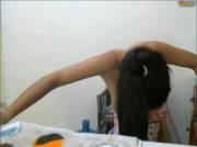 Girl With Remote-Controlled Vibrator Under The Towel Jiggles Her Amazing Tits