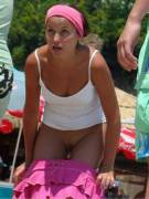 Uh Oh! Did I Really Just Grab The Skirt And The Bikini Bottoms And Pull Them Down? ...