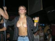 Opened Her Blouse For All To See. Once Again Thank You Alcohol.