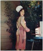 Barbecuing Beauty Tending Some Hot Meat