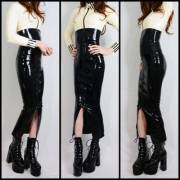 [Oc] [Cd] My First Ever Latex Top Goes Well With My Hobble Dress Worn As A Skirt