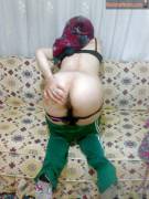 Bent Over, Spreading Her Young Ass