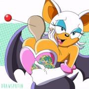 Rouge Doesn't Mind Playing By Herself. (Drawsputin) 