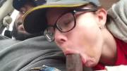 [/R/Pornworlds] Female Employee Giving A Quick Suck In Car To A Black Client