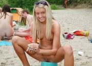 Sexy Blonde At The Beach