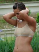 College Student In Wet Sport Bra