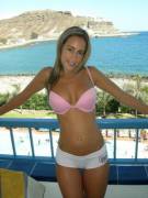 Blonde Cutie With Tight White Shorts