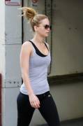 Jennifer Lawrence Wearing Yoga Pants