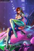 D. Va Posing On Her Mech, Showing Off Her Buttplug (Lmsketch &Amp;Amp;Amp; Vintem)