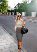 Crossing The Street In A Tight Skirt