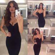 Marisol González - Black Long Dress Selfies
