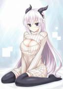 Pondering Her Sweater Puppies