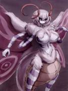 Busty Purple Moth Girl.