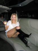 Blonde In Pantyhose And Boots