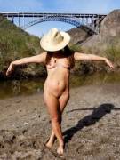 Buck Naked In The Burro Creek Canyon Below The Bridge