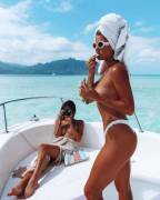 The Twins Are Enjoying A Boat Ride.