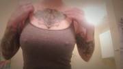 Tattooed Girl Surprises With Big Untattooed Tits