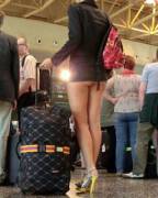 Wonder How She Can Sit On Plane Seats Like That