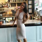 Sexy Girl At A Coffee Shop