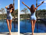 Leggy In Tiny Blue Dress